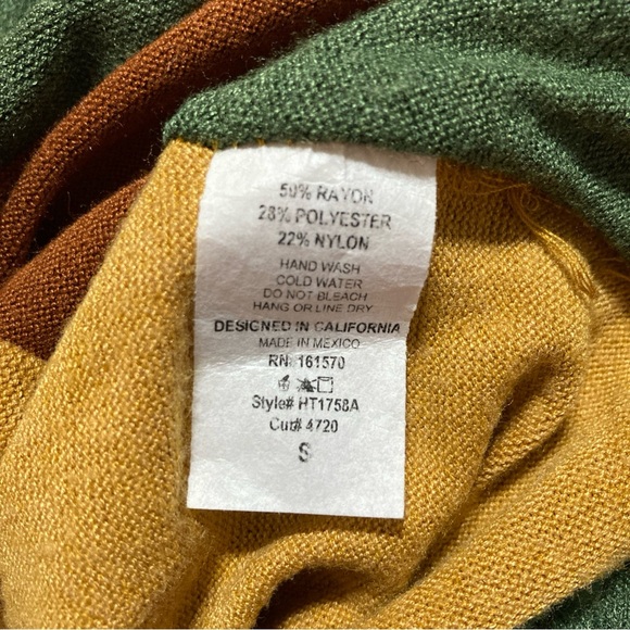 Stylish Colorblock Hoodie in Mustard, Brown, and Green - Picture 6 of 6